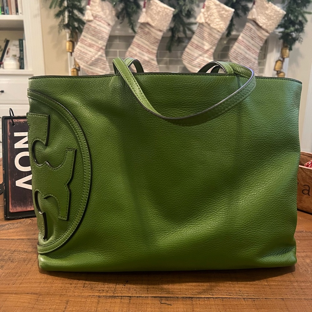 SOLD Tory Burch East West Tote in green - Picture 1 of 8